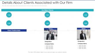 Details about clients associated with our firm shared office provider investor funding elevator
