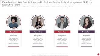 Details about key people involved in business productivity management platform executive