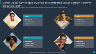 Details about key people involved in ecommerce luxury fashion platform ppt ideas