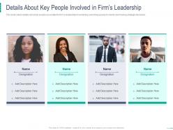 Details about key people involved in firm leadership coworking space investor