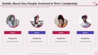 Details about key people involved in firms services marketing elevator pitch deck