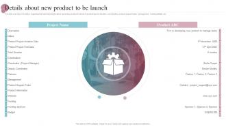 Details About New Product To Be Launch New Product Release Management Playbook