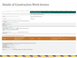 Details of construction work invoice payment here ppt powerpoint presentation icon show