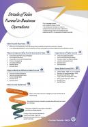 Details Of Sales Funnel In Business Operations Presentation Report Infographic PPT PDF Document