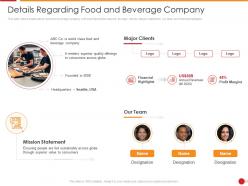 Details regarding food and beverage company ppt file slides