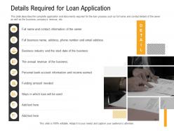Details Required For Loan Application Contact Ppt Powerpoint Presentation Portfolio Smartart
