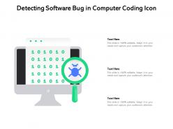 Detecting software bug in computer coding icon