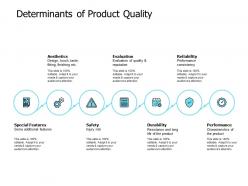 Determinants of product quality aesthetics evaluation ppt powerpoint presentation show icons