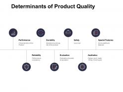 Determinants of product quality performance evaluation ppt powerpoint presentation