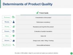 Determinants Of Product Quality Ppt Slides