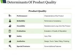 Determinants of product quality presentation diagrams