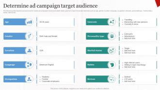 Determine Ad Campaign Target Audience Implementing Cost Effective MKT SS V