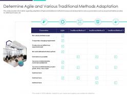 Determine agile and various traditional deployment of agile in bid and proposals it