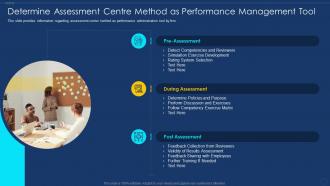 Determine assessment tool framework for employee performance management