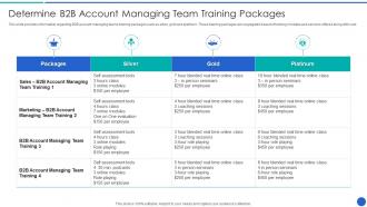 Determine B2B Account Managing Team Training Packages