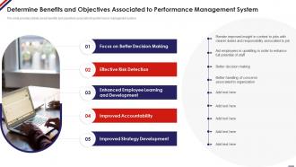 Determine Benefits And Objectives Associated To Performance Managing Staff Productivity