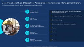 Determine benefits and system framework for employee performance management