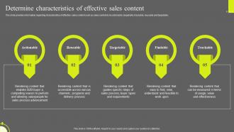 Determine Characteristics Of Effective Sales Content Optimizing Sales Enablement
