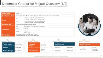 Determine Charter For Project Overview Managing Project Effectively Playbook
