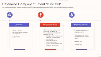 Determine component essentials in essup agile unified process aup it