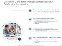 Determine considerations essential devops implementation plan it ppt background