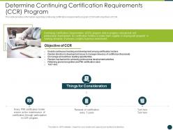 Determine continuing certification project management professional certification program it