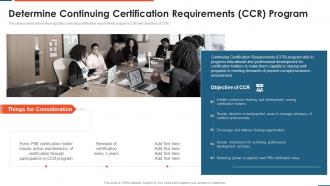 Determine continuing program project management professional certification requirements it