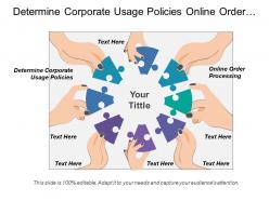 Determine corporate usage policies online order processing sales profitability
