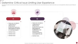 Determine critical issue limiting user experience business productivity management software