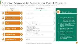 Determine Employee Skill Enhancement Plan Staff Mentoring Playbook
