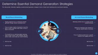 Determine essential demand generation sales enablement initiatives for b2b marketers