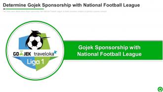 Determine Gojek Sponsorship With National GOJEK Investor Funding Elevator Pitch Deck