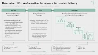 Determine Hr Transformation Framework For Service Delivery