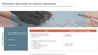 Determine Ideal Tasks For Security Automation Security Orchestration Automation And Response Guide