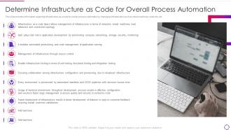 Determine infrastructure as code for overall process devops infrastructure automation it