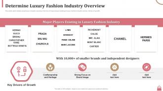 Determine luxury fashion industry overview ppt file brochure