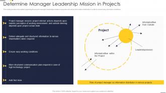 Determine Manager Leadership Mission In Projects Project Team Engagement Activities