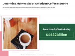 Determine market size of american coffee industry copper cow coffee funding elevator ppt topics