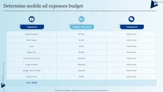 Determine Mobile Ad Expenses Budget Integrating Mobile Marketing MKT SS V