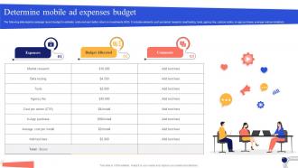 Determine Mobile Ad Expenses Budget Mobile App Marketing Campaign MKT SS V