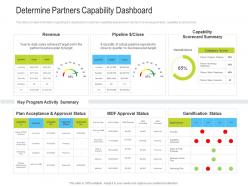 Determine partners capability dashboard channel vendor marketing management ppt designs