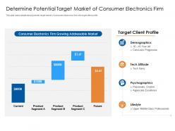 Determine potential target market of consumer electronics firm consumer electronics firm