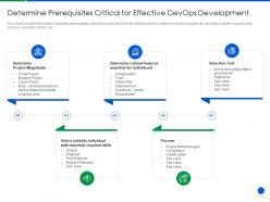 Determine prerequisites critical for effective devops development devops services development proposal it