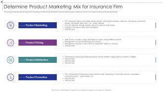 Determine Product Marketing Mix For Insurance Business Strategic Planning