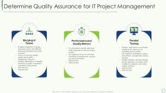 Determine quality assurance for it project management key elements of project management it