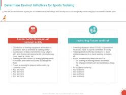 Determine revival initiatives for sports training ppt powerpoint presentation example