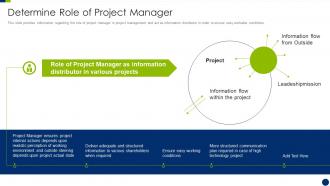 Determine role of project manager enhancing overall project security it
