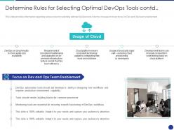 Determine Rules For Selecting Devops Tools Selection Process It Ppt Information