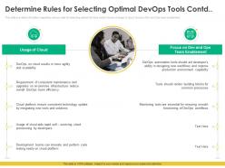 Determine rules for selecting optimal devops tools platform ppt summary shapes