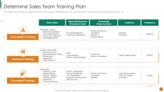 Determine Sales Team Training Plan Staff Mentoring Playbook